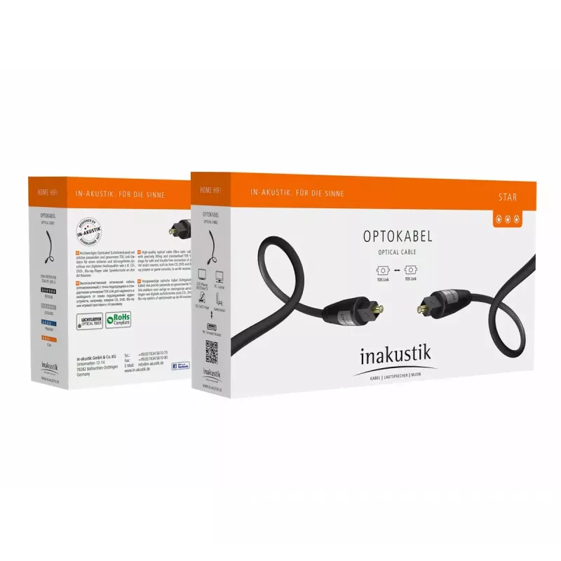 Kabel InfiniBand/światłowodowy Inakustik 00312115 1,5 m TOSLINK Czarny