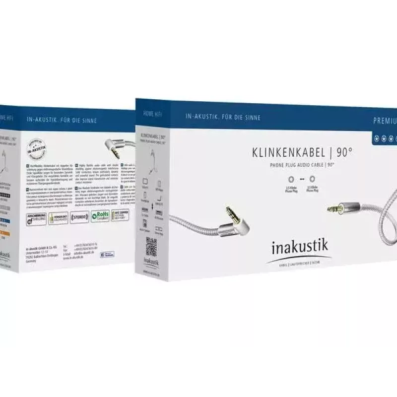 Kabel audio Inakustik 004104015 1,5 m 3,5 mm srebrny biały