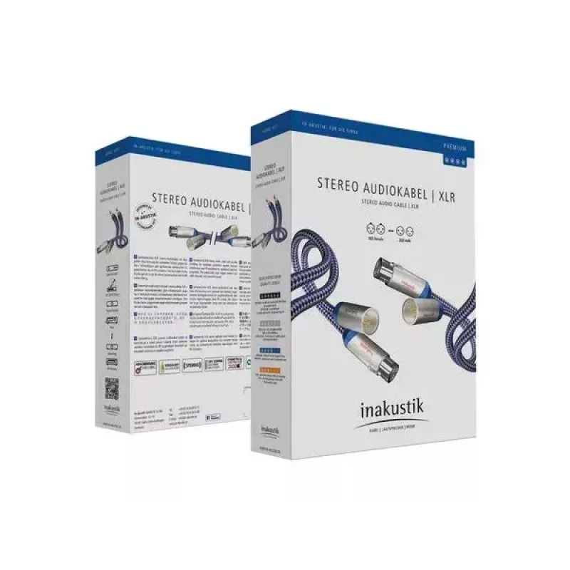 Kabel audio Inakustik 00405007 0,75 m XLR męski na żeński miedziany