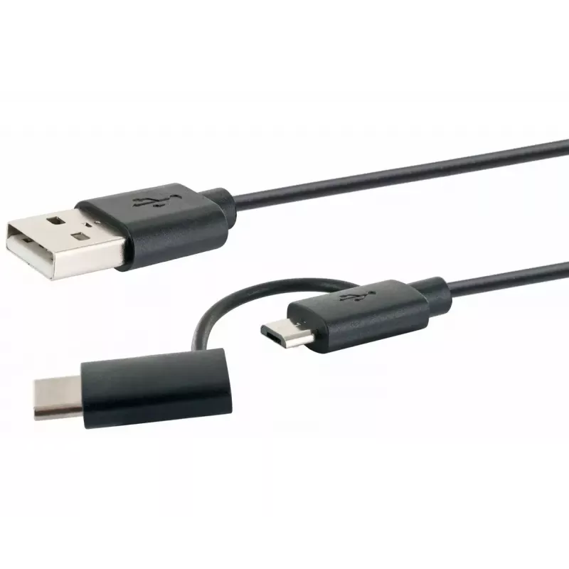 USB kabel Schwaiger CK 3112 USB 2.0 1m USB A Micro-USB B Czarny