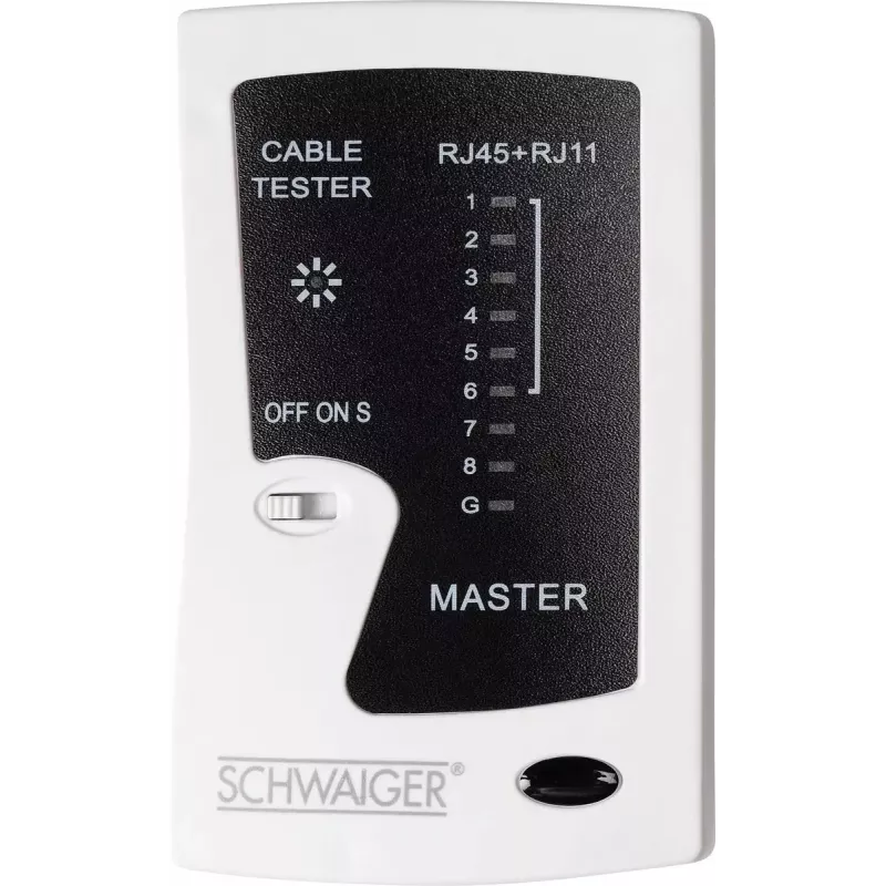 Tester kabli sieciowych Schwaiger NWM1 531 RJ-11 RJ-45 Czarny Biały