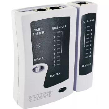 Tester kabli sieciowych Schwaiger NWM1 531 RJ-11 RJ-45 Czarny Biały
