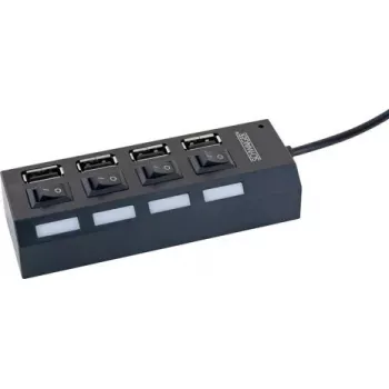Koncentrator USB Schwaiger UH4013 2.0 480 Mbit/s Czarny