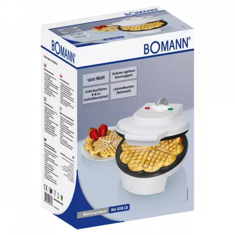 Gofrownica Bomann WA 5018 CB 1 gofr 1200 W Biała