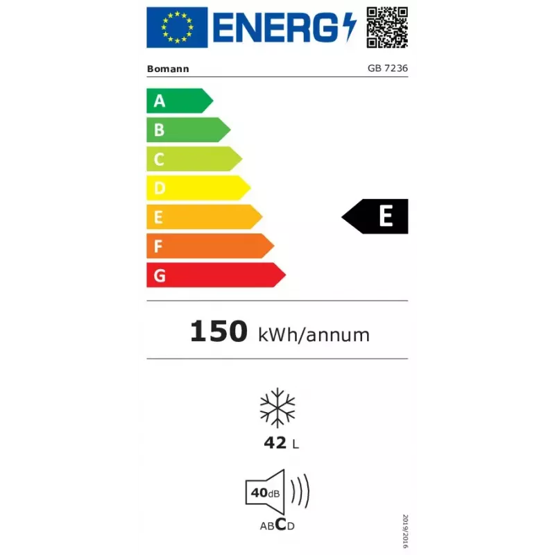 Zamrażarka wolnostojąca BOMANN GB 7236, 42 l, czarna, rozmrażanie ręczne, ≤ -18°C, regulacja bezstopniowa