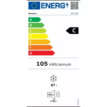 Zamrażarka pionowa BOMANN GS 7253, 87 l, biała, klasa energetyczna C, 850×550×580 mm