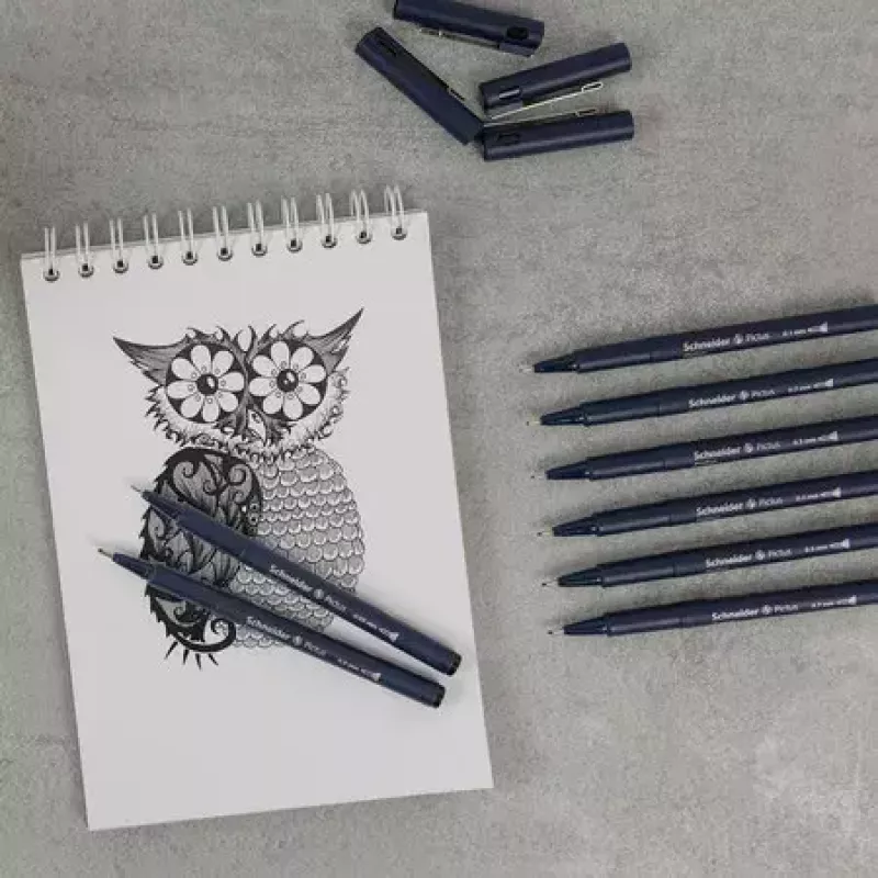 Fineliner Schneider Schreibgeräte Pictus Czarny 8 szt.