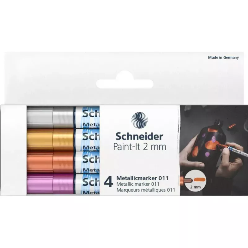 Pisak do malowania Schneider ML01111501 Miedź Złoto Srebro Fiolet 4 szt.