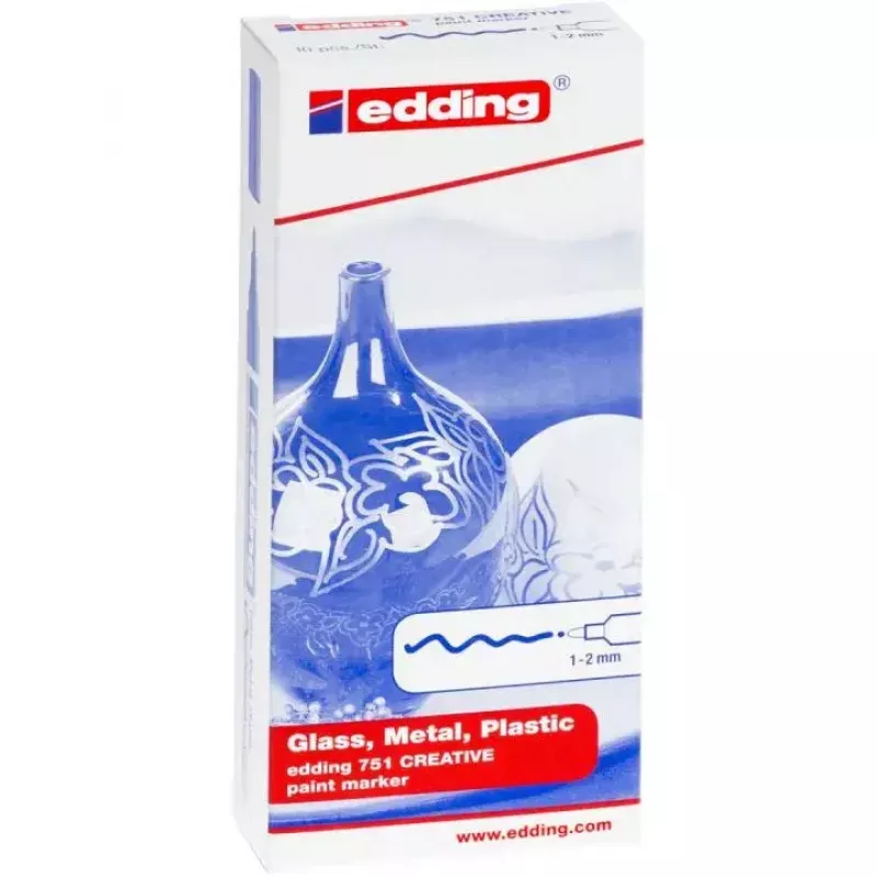 Marker Edding 751 10 szt. Czarny Niebieski Brązowy Zielony Jasnoniebieski Pomarańczowy Różowy Czerwony Fioletowy Żółty