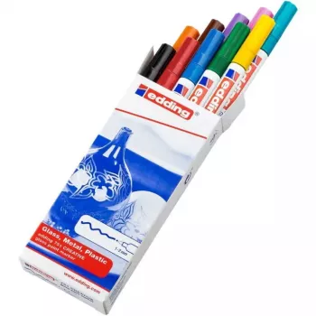 Marker Edding 751 10 szt. Czarny Niebieski Brązowy Zielony Jasnoniebieski Pomarańczowy Różowy Czerwony Fioletowy Żółty
