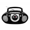 Przenośny system stereo Soundmaster SCD5100SW — Analogowy tuner FM 87,5–108 MHz, odtwarzacz CD/MP3, 1 W RMS, wyświetlacz LED, czarny