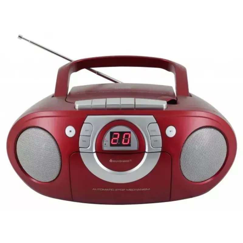 Przenośny system stereo Soundmaster SCD5100RO — CD/Radio/USB? (Szary, Czerwony)