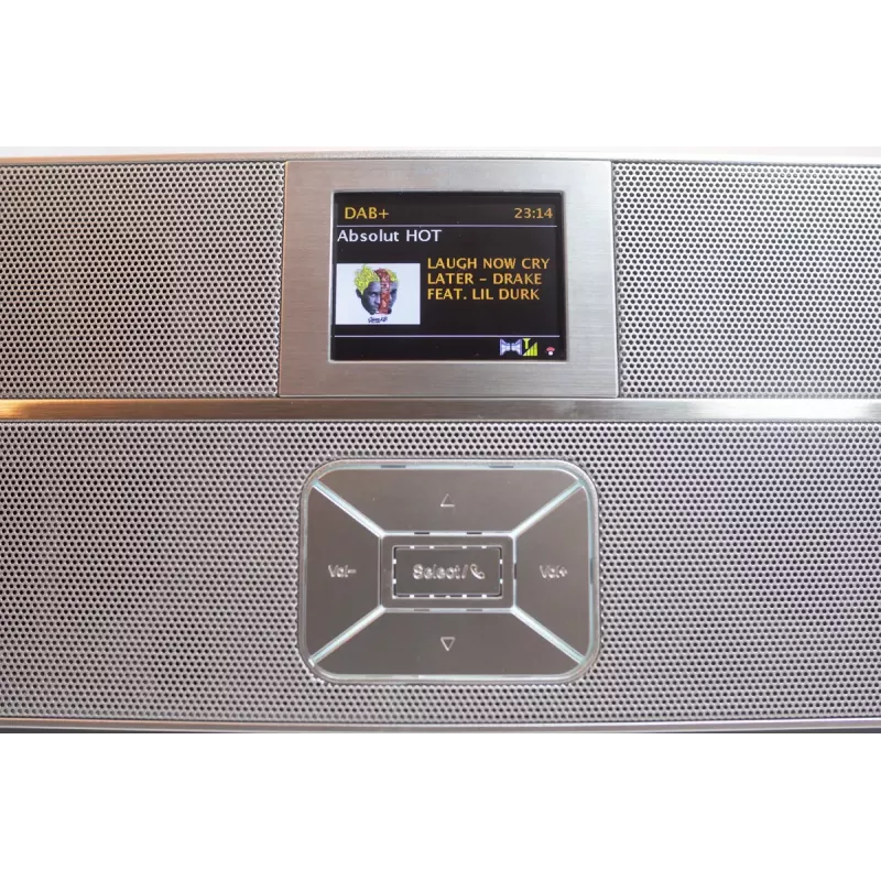 Radio internetowe Soundmaster IR3300SI — Tuner cyfrowy, DAB+ i FM, 20W RMS, wielokolorowy wyświetlacz TFT, USB-A, szare