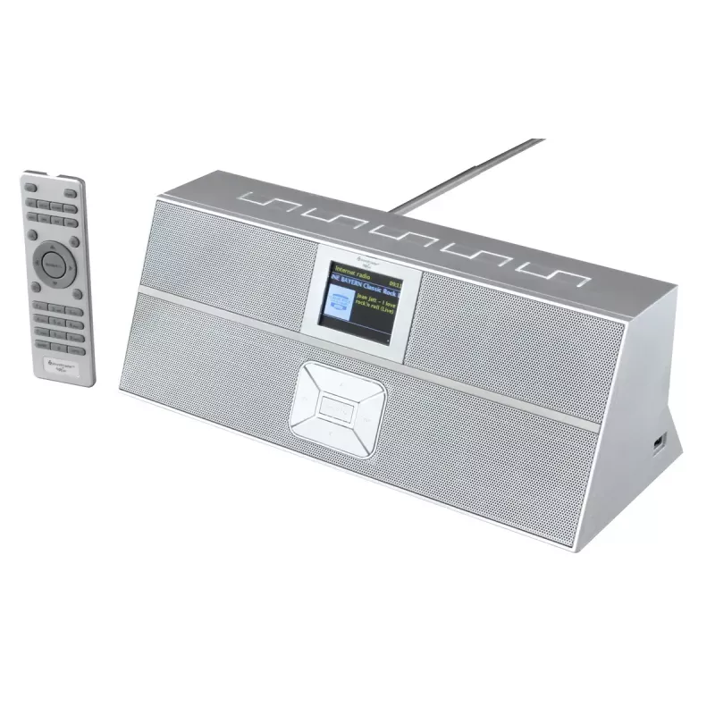 Radio internetowe Soundmaster IR3300SI — Tuner cyfrowy, DAB+ i FM, 20W RMS, wielokolorowy wyświetlacz TFT, USB-A, szare