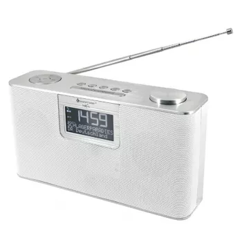 Osobiste radio Soundmaster DAB700WE — analogowe i cyfrowe (DAB+, FM), 12 W RMS, LCD 2,9 cala, MicroSD, srebrno-białe