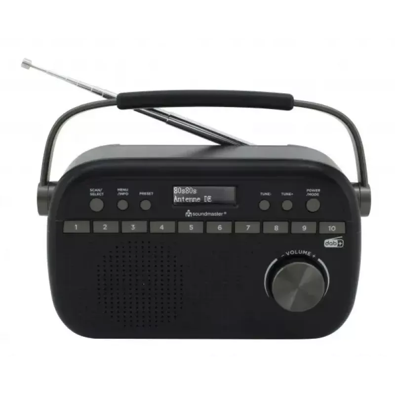 Przenośne radio Soundmaster DAB280 — DAB+, FM, analogowe i cyfrowe, 1,2 W, czarne, zasilanie sieciowe/bateryjne
