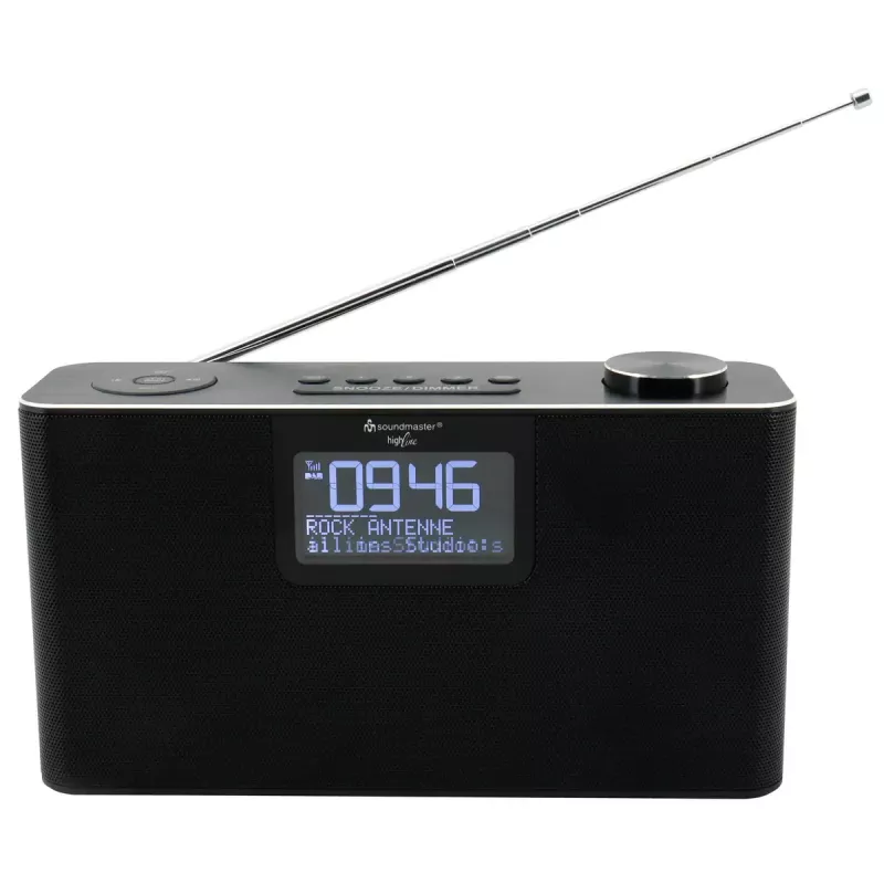 Radio osobiste Soundmaster DAB700SW — Tuner analogowy i cyfrowy, DAB+ / FM, 12 W, wyświetlacz LCD 2,9 cala, MicroSD, czarny