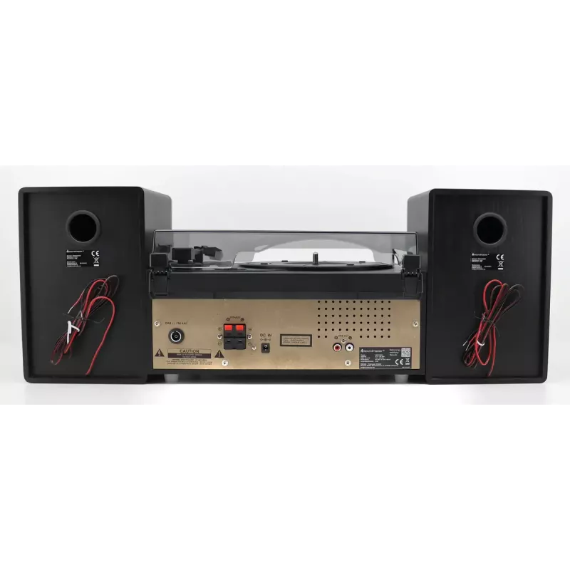 Domowy system audio Soundmaster MCD1950SW — 20 W RMS, DAB+/FM, odtwarzanie CD/MP3, wejście AUX 3,5 mm, zasilanie sieciowe (czarny)