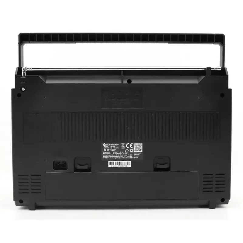 Przenośny odtwarzacz kasetowy Soundmaster RR20SI — radio FM/MW/SW, 3 W RMS, słuchawki 3,5 mm, czarno-srebrny