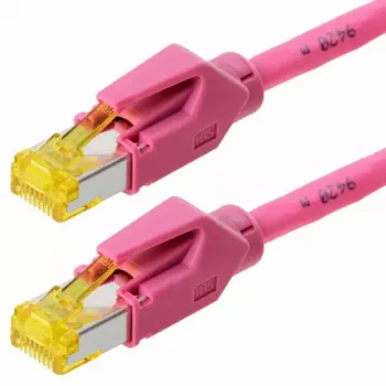 Kabel sieciowy Helos 120086 magenta 3 m Cat6a S/FTP