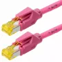 Kabel sieciowy Helos 120086 magenta 3 m Cat6a S/FTP