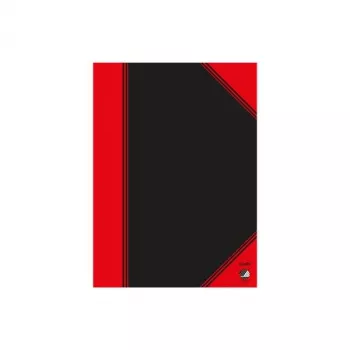 Notatnik Bantex 100302813 — A5, 96 kartek, w linie, 70 g/m², twarda oprawa, czarny/czerwony