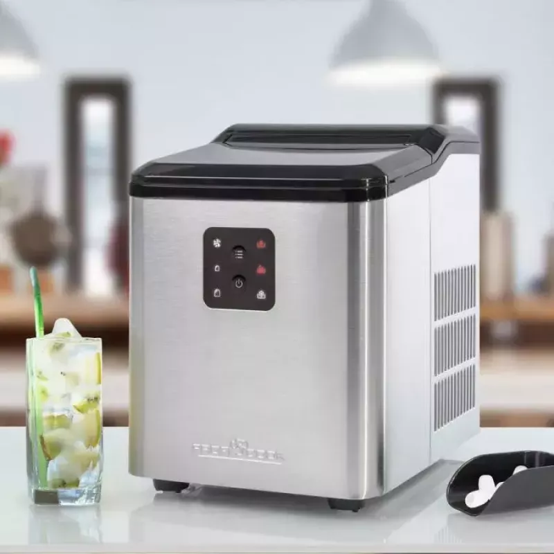 Kostkarka do lodu ProfiCook PC-EWB 1253 — 12 kg/24h, zbiornik 1,5 l, 2 rozmiary kostek, 120 W, czarno-szary
