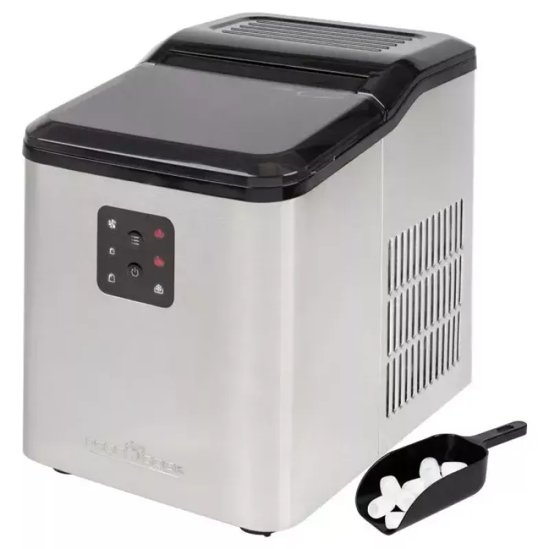 Kostkarka do lodu ProfiCook PC-EWB 1253 — 12 kg/24h, zbiornik 1,5 l, 2 rozmiary kostek, 120 W, czarno-szary
