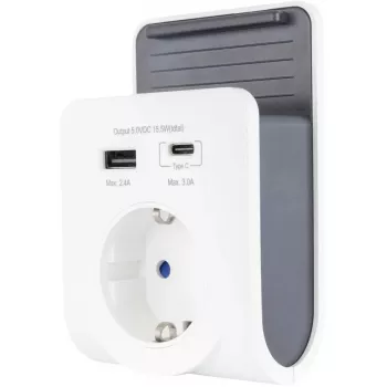 REV ładowarka USB z gniazdem 240V, USB-A i USB-C, model 0020770112