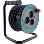 REV bęben na kabel mini 3-gniazdowy 10 m petrol/czarny model 0010042100