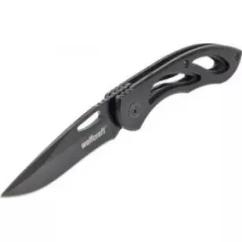 Nóż składany Wolfcraft WF4288000 — gładkie ostrze 70 mm, kompaktowe narzędzie kieszonkowe