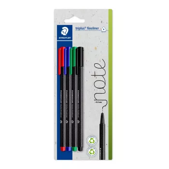 Fineliner Staedtler 334-S BK4 Ultra Fine Czarny niebieski zielony czerwony 4 pcs