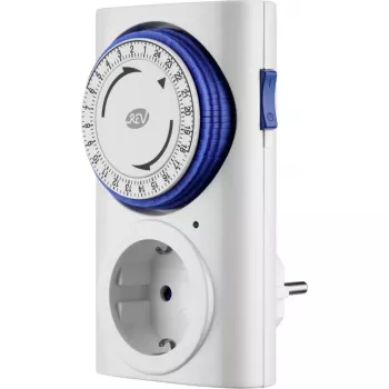 Analog Timer REV 0025400103 WS — mechaniczny zegar ścienny, biały