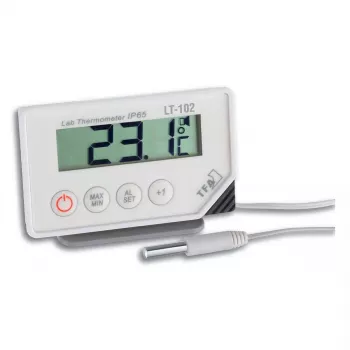 Elektroniczny termometr pokojowy TFA-Dostmann 30.1034 — cyfrowy, zakres -40–70°C, dokładność 0,5°C, bateria CR2032, biały
