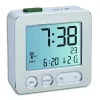Cyfrowy budzik TFA 60.2545.54 — prostokątny, srebrny LCD, niebieskie podświetlenie, bateria (AAA)
