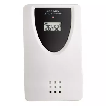 Wyświetlacz pogodowy TFA Dostmann Sky Czarny LCD bezprzewodowy termometr-higrometr zasilany bateriami (wewnętrzny/zewnętrzny, 0,433 GHz, AAA)