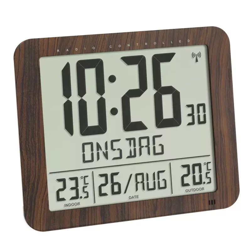 Cyfrowy budzik TFA-Dostmann 60.4518.08 Wood LCD 433 MHz