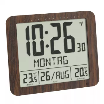 Cyfrowy budzik TFA-Dostmann 60.4518.08 Wood LCD 433 MHz
