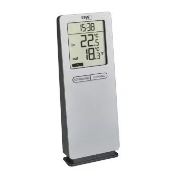 Elektroniczny termometr środowiskowy TFA-Dostmann 30.3071.54 Wewnętrzny/zewnętrzny Srebrny