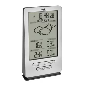 Elektroniczny termometr środowiskowy TFA-Dostmann 35.1162.54 Wewnętrzny/zewnętrzny Czarny Srebrny