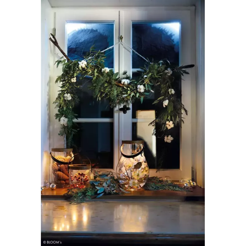 Lampa stołowa Krinner LUMIX Deco Glass Basic LED przezroczysta bambusowa szklana