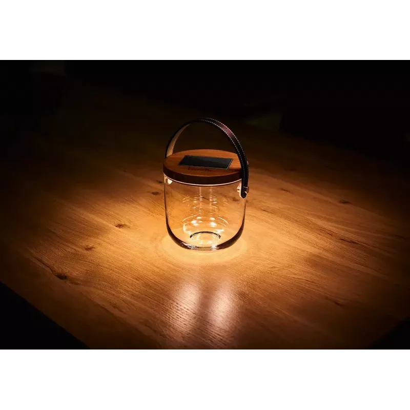 Lampa stołowa Krinner LUMIX Deco Glass Basic LED przezroczysta bambusowa szklana
