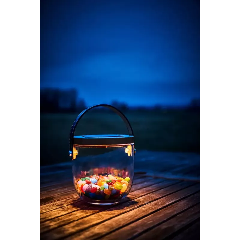 Lampa stołowa Krinner LUMIX Deco Glass Basic LED przezroczysta bambusowa szklana