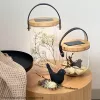 Lampa stołowa Krinner LUMIX Deco Glass Basic LED przezroczysta bambusowa szklana