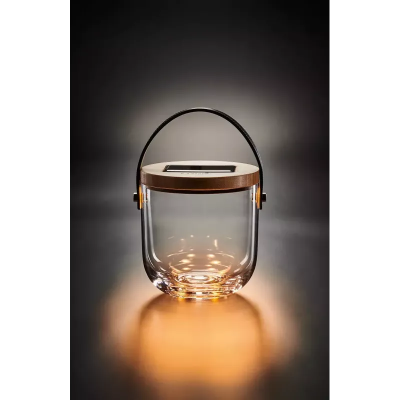 Lampa stołowa Krinner LUMIX Deco Glass Basic LED przezroczysta bambusowa szklana