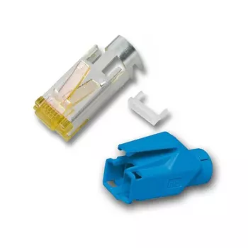 Męska wtyczka przewodowa RJ-45 Hirose H7642.7-100, niebieska, opakowanie 100 szt.