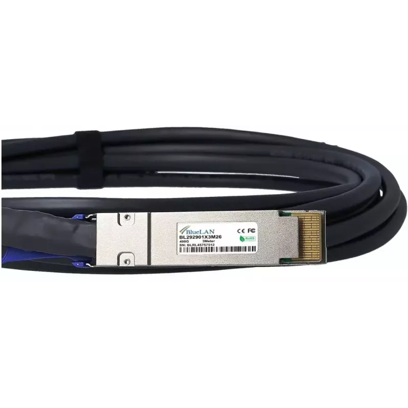 BlueOptics QDD-400-CU2M-BL kabel światłowodowy InfiniBand 2 m QSFP-DD czarny