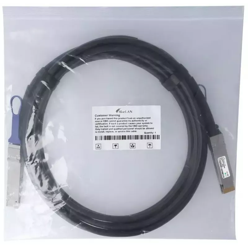 BlueOptics QDD-400-CU2M-BL kabel światłowodowy InfiniBand 2 m QSFP-DD czarny