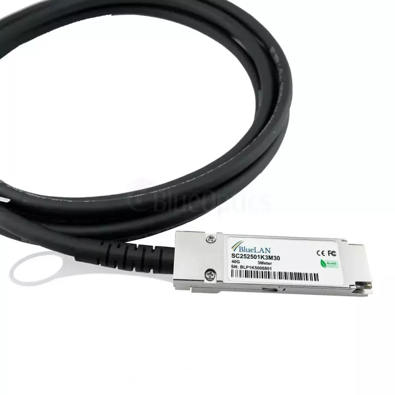 Kabel DAC BlueOptics EQPC40PC030C0100-BL QSFP InfiniBand 3m czarny