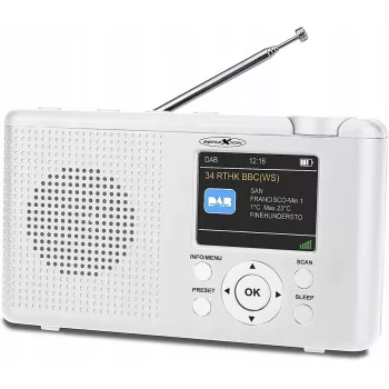 Reflexion TRA23DAB Radio stołowe DAB+ białe z Bluetooth i 20 stacjami programowalnymi